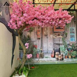 Cây hoa đào giả 2m trang trí tết mang tài lộc đến cho mọi nhà 9 cây hoa đào giả