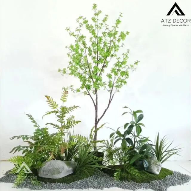 Tiểu cảnh cây thạch nam giả trang trí đẹp mắt