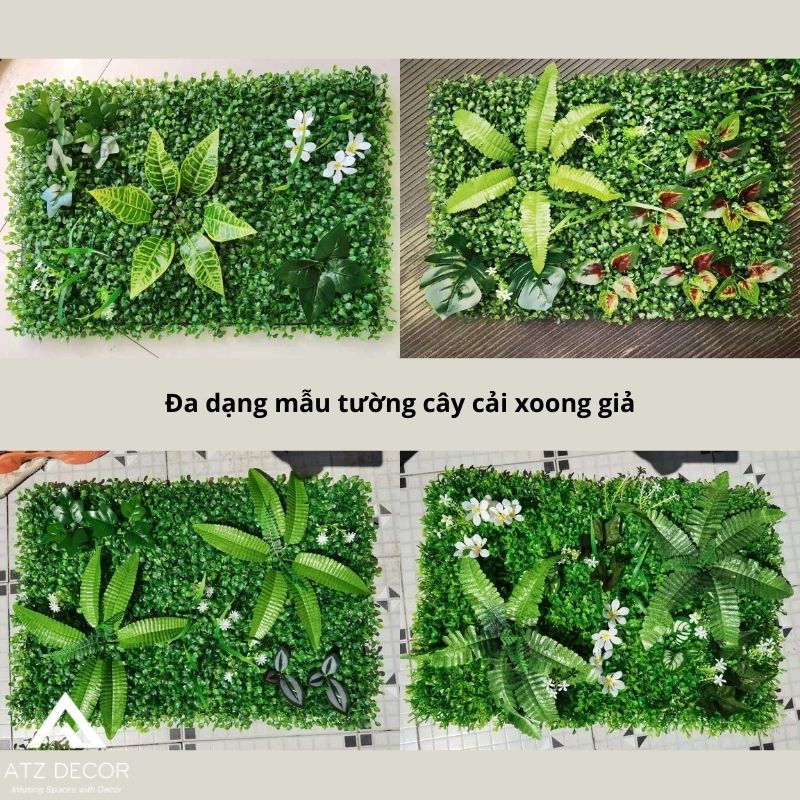 Tường cây cải xoong giả decor văn phòng