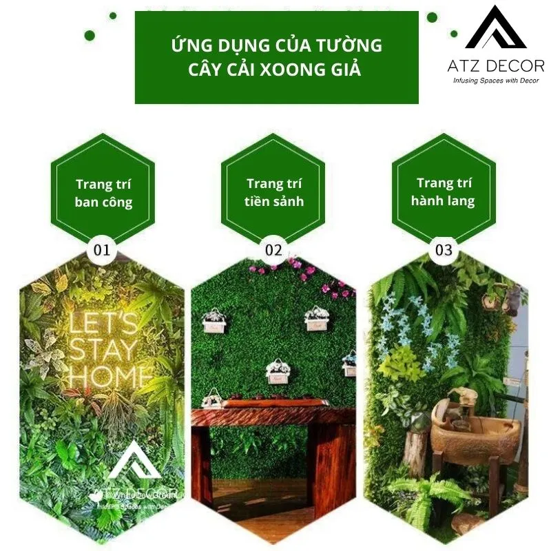 Tường cây cải xoong giả trang trí văn phòng