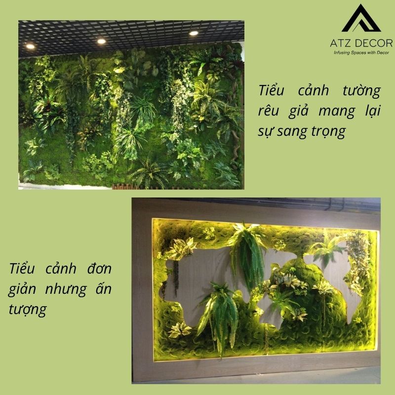 Tường rêu giả decor văn phòng đẹp