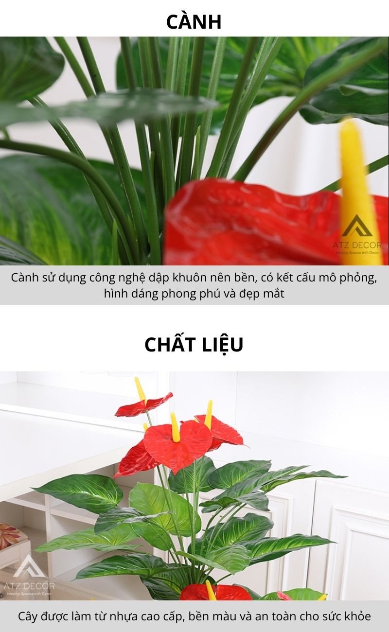 Cây hồng giả đẹp decor phòng khách