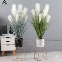 Cây lau trắng giả decor phòng khách