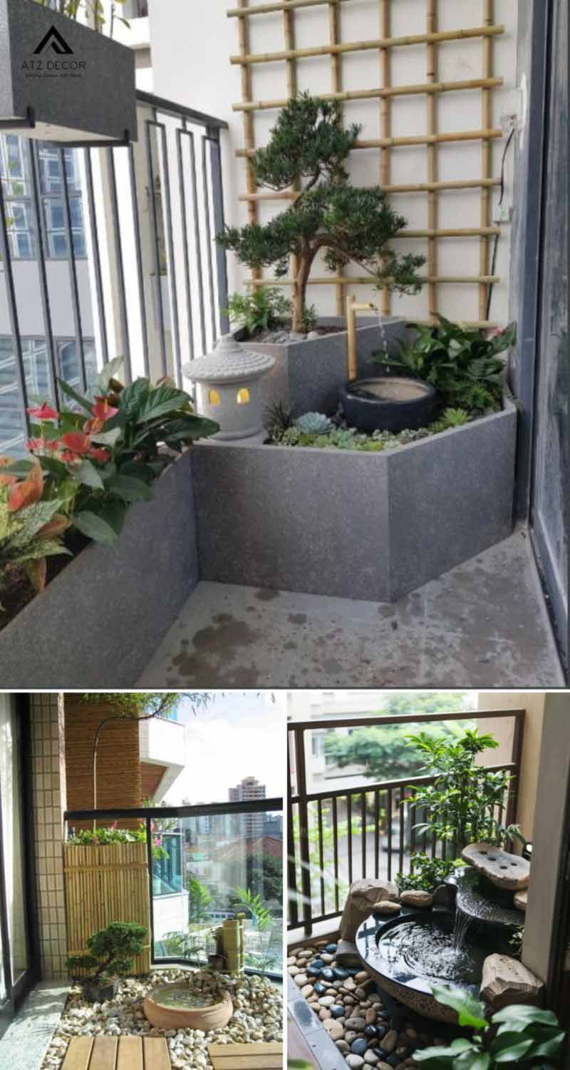 30+ mẫu tiểu cảnh ban công đẹp, trang trí bắt mắt, thiết kế ấn tượng 17 tiểu cảnh ban công với thác nước