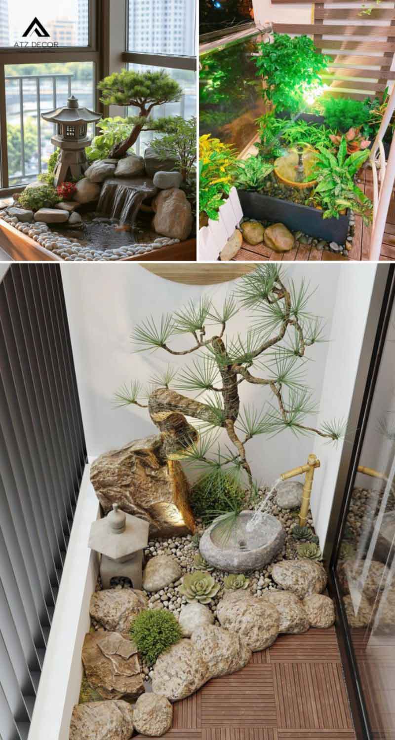 30+ mẫu tiểu cảnh ban công đẹp, trang trí bắt mắt, thiết kế ấn tượng 18 tiểu cảnh ban công với thác nước