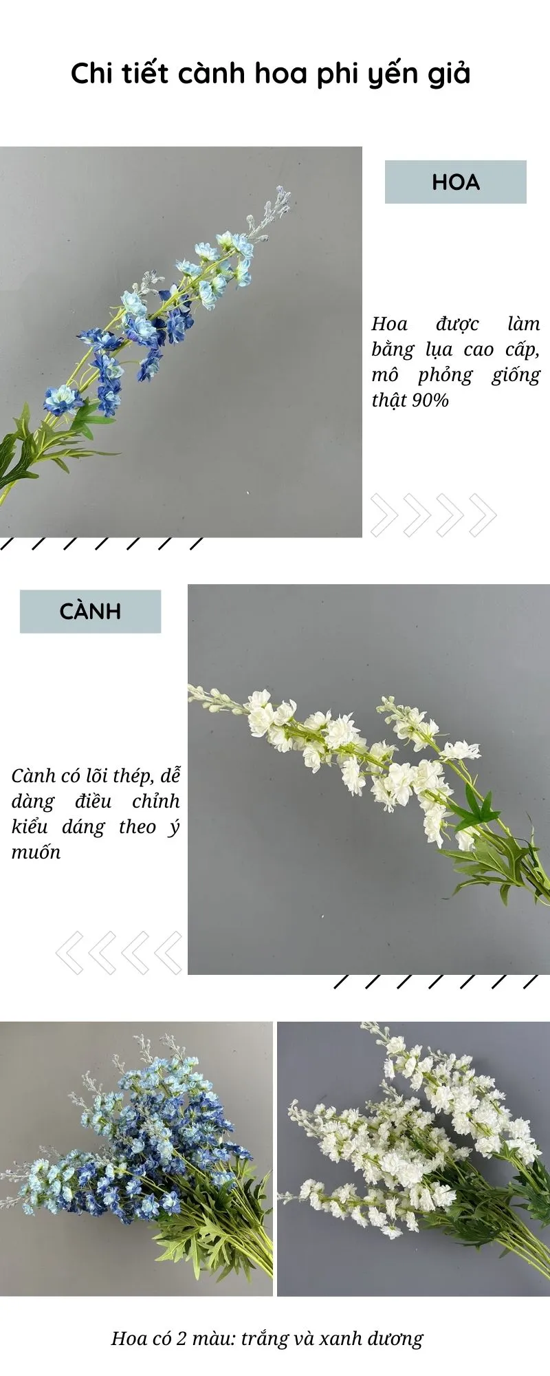 cành hoa phi yến giả
