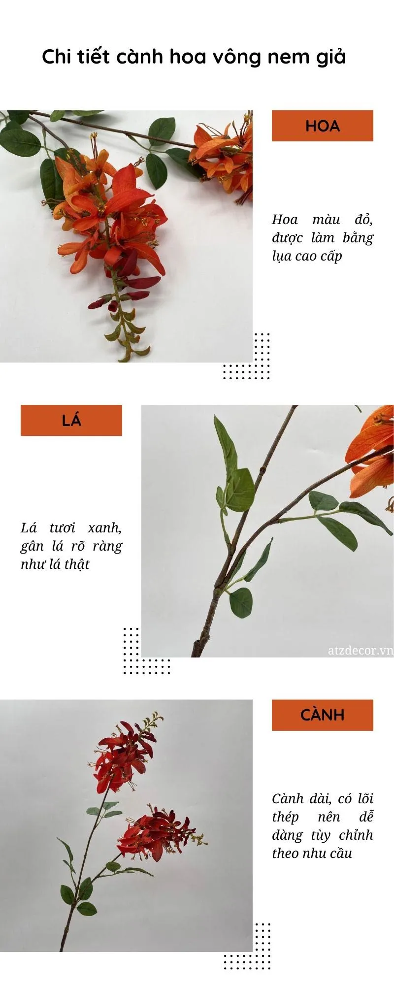 cành hoa vông nem giả
