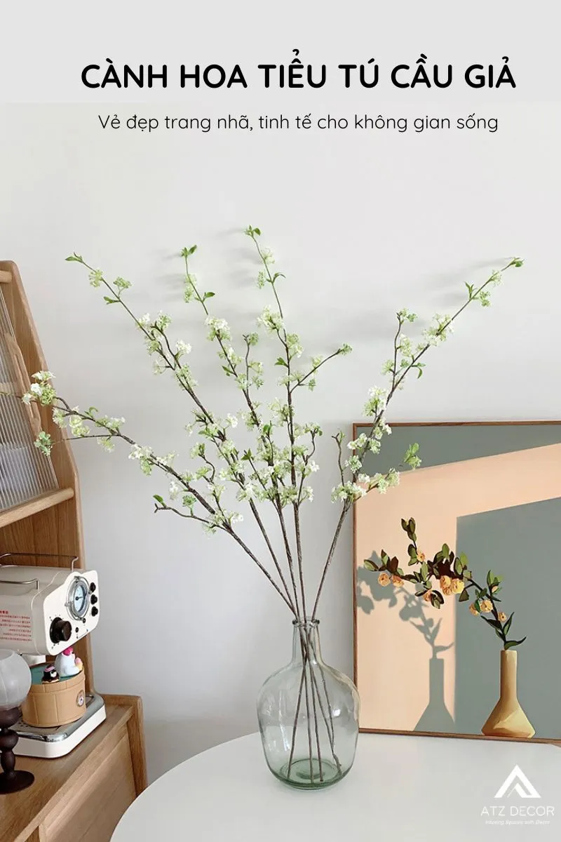 cành hoa tiểu tú cầu giả