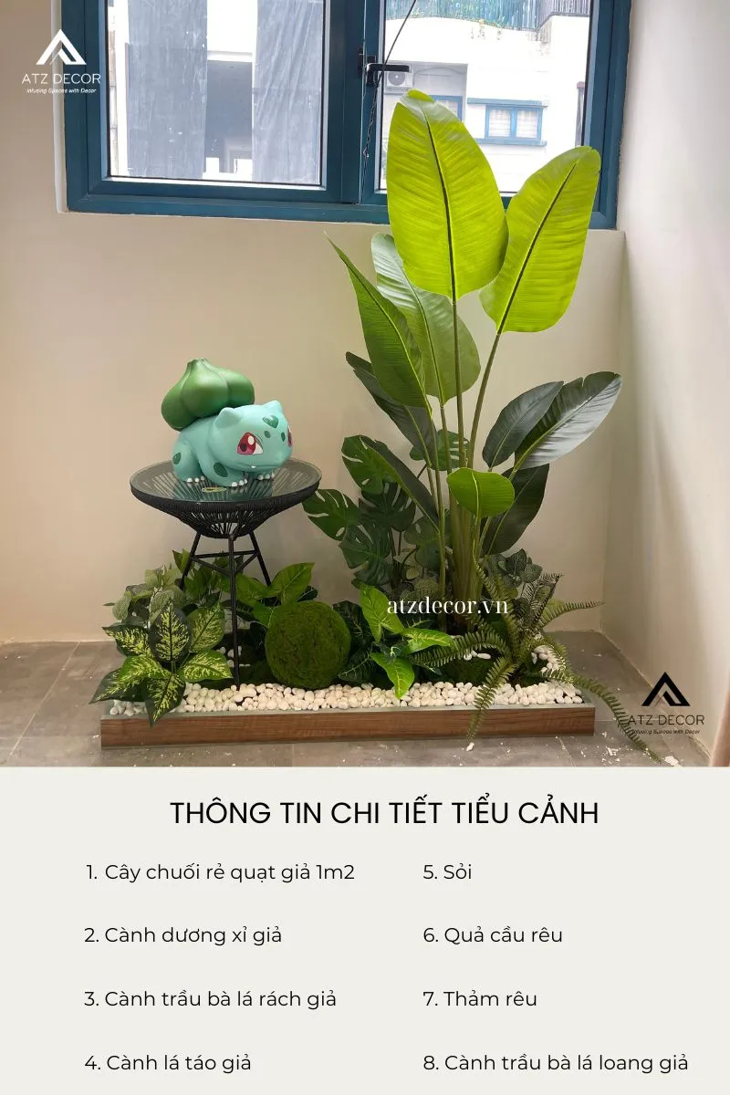 thi công tiểu cảnh cây giả