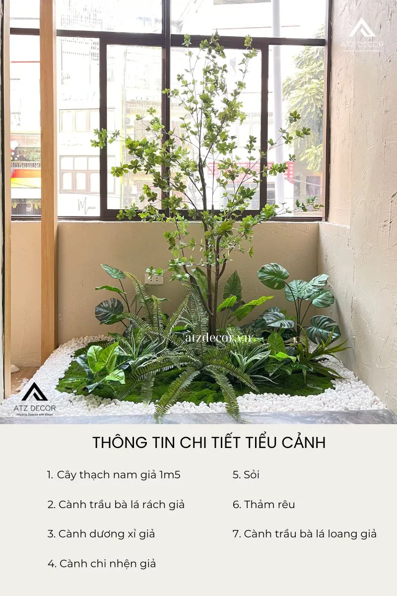 thi công tiểu cảnh cây giả