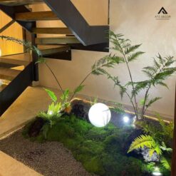 tiểu cảnh cây giả gầm cầu thang