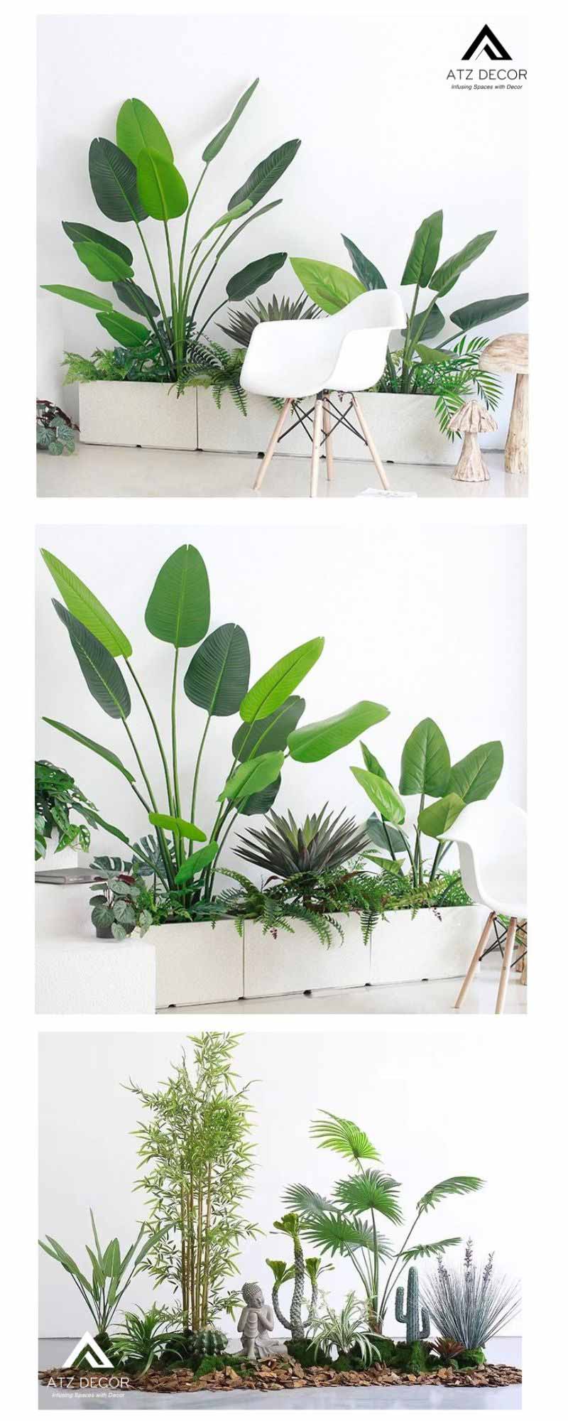 Tiểu cảnh cây giả nhà hàng hiện đại, mang đến điểm nhấn tinh tế cho không gian 22 tiểu cảnh cây giả nhà hàng