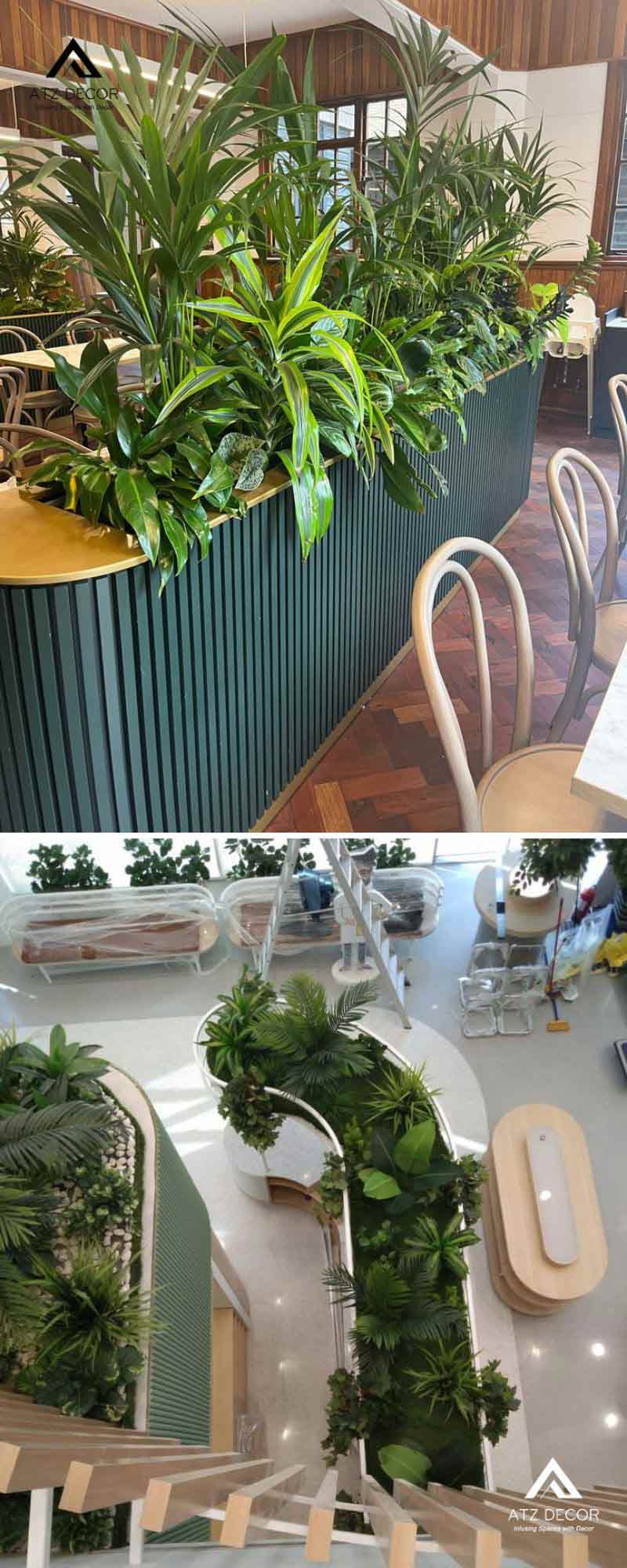 Tiểu cảnh cây giả nhà hàng hiện đại, mang đến điểm nhấn tinh tế cho không gian 23 tiểu cảnh cây giả nhà hàng