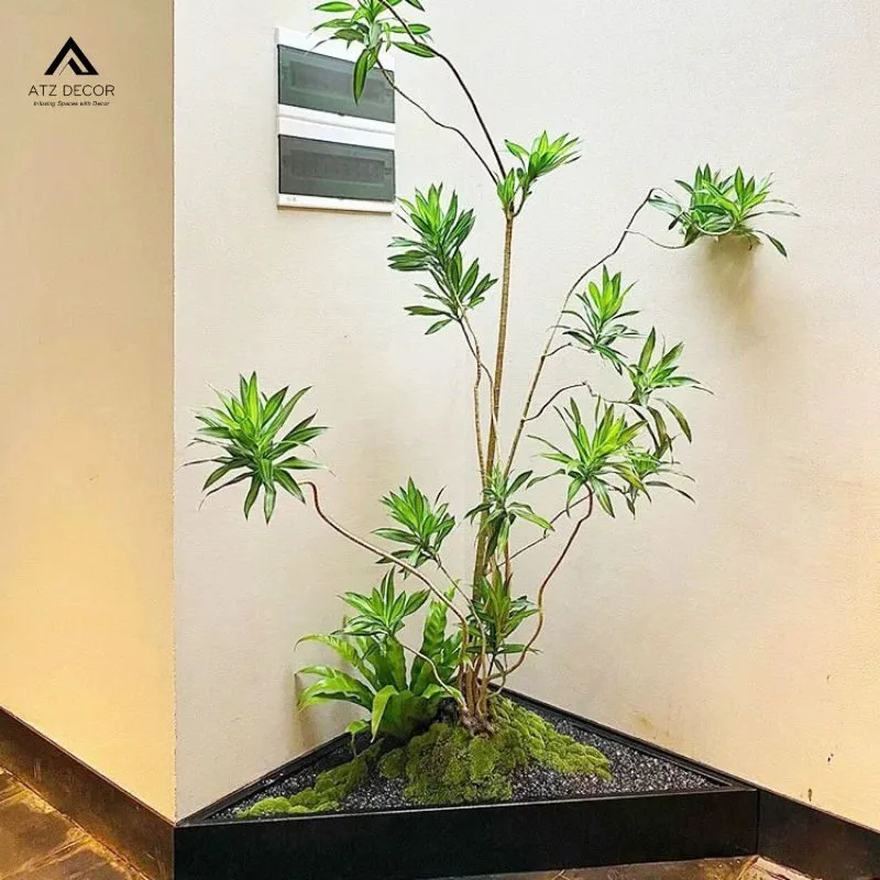 Thi công tiểu cảnh cây giả giếng trời tạo điểm nhấn xanh cho không gian sống 5 tiểu cảnh cây giả