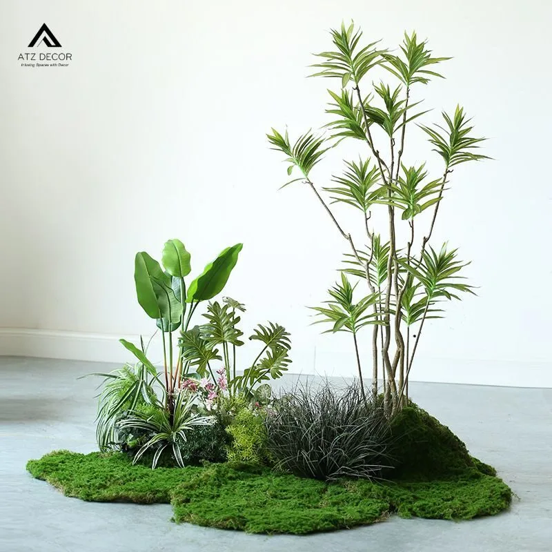 Thi công tiểu cảnh cây giả giếng trời tạo điểm nhấn xanh cho không gian sống 4 tiểu cảnh cây giả