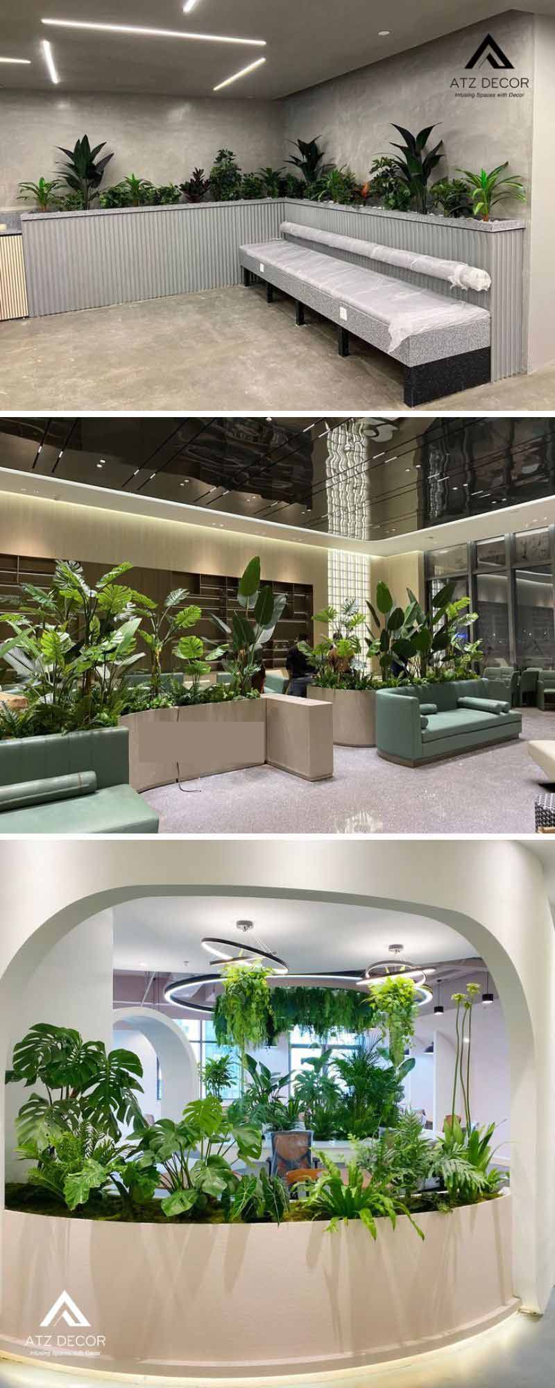 Tiểu cảnh cây giả nhà hàng hiện đại, mang đến điểm nhấn tinh tế cho không gian 25 tiểu cảnh cây giả nhà hàng