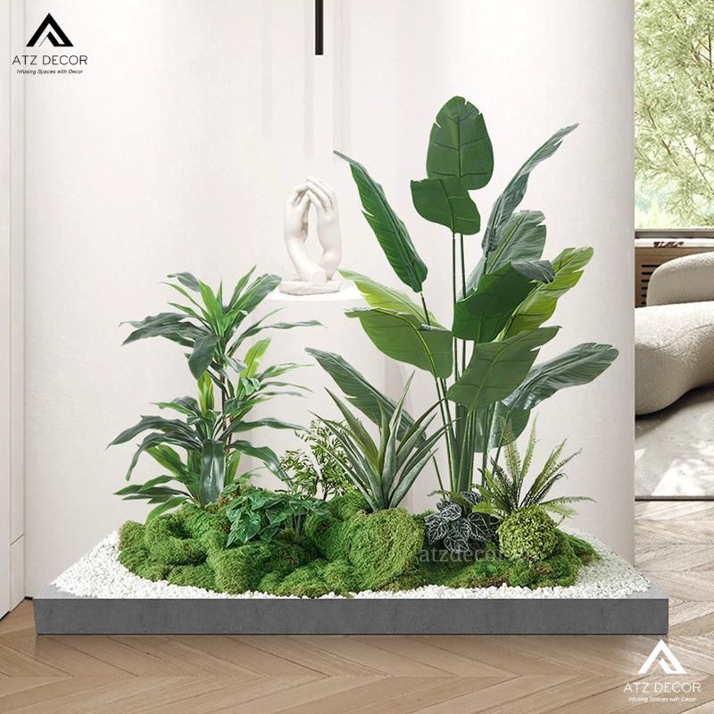 Tiểu cảnh cây giả nhà ống đẹp như thật, decor đầy sang trọng và tinh tế 11 tiểu cảnh cây giả nhà ống