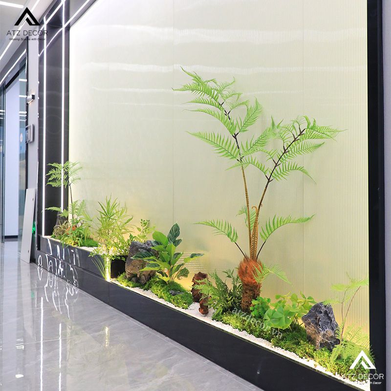 Tiểu cảnh cây giả nhà ống đẹp như thật, decor đầy sang trọng và tinh tế 16 tiểu cảnh cây giả nhà ống