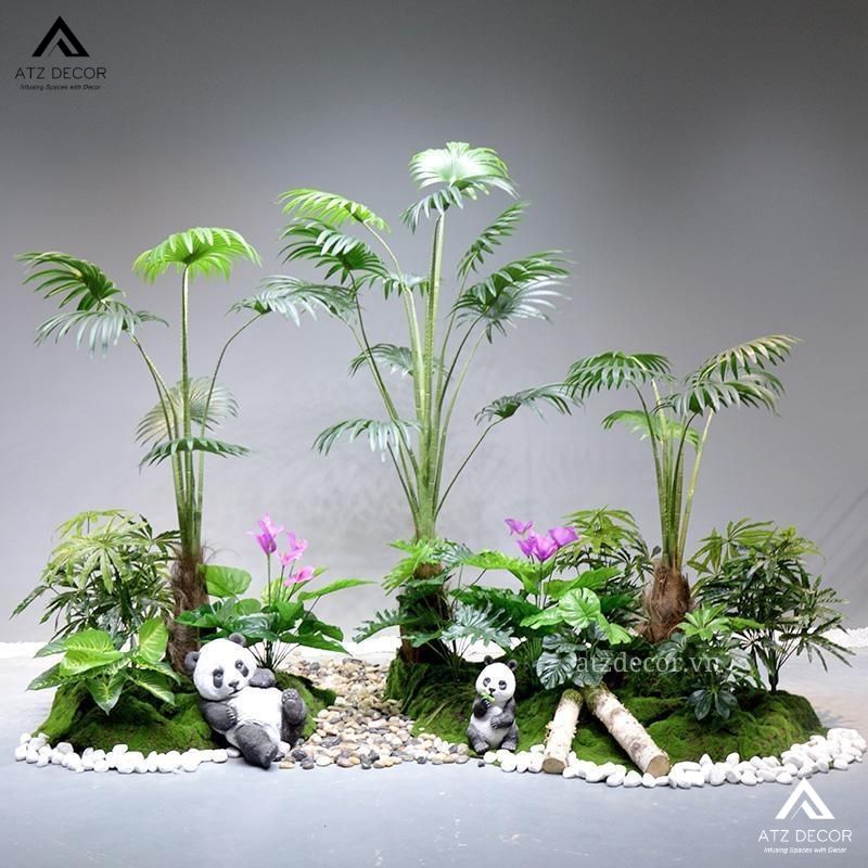 Tiểu cảnh cây giả nhà ống đẹp như thật, decor đầy sang trọng và tinh tế 17 tiểu cảnh cây giả nhà ống