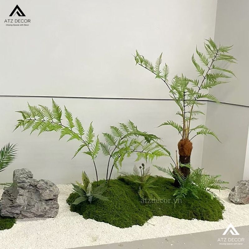 Tiểu cảnh cây giả nhà ống đẹp như thật, decor đầy sang trọng và tinh tế 19 tiểu cảnh cây giả nhà ống