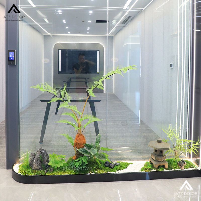 Tiểu cảnh cây giả nhà ống đẹp như thật, decor đầy sang trọng và tinh tế 21 tiểu cảnh cây giả nhà ống