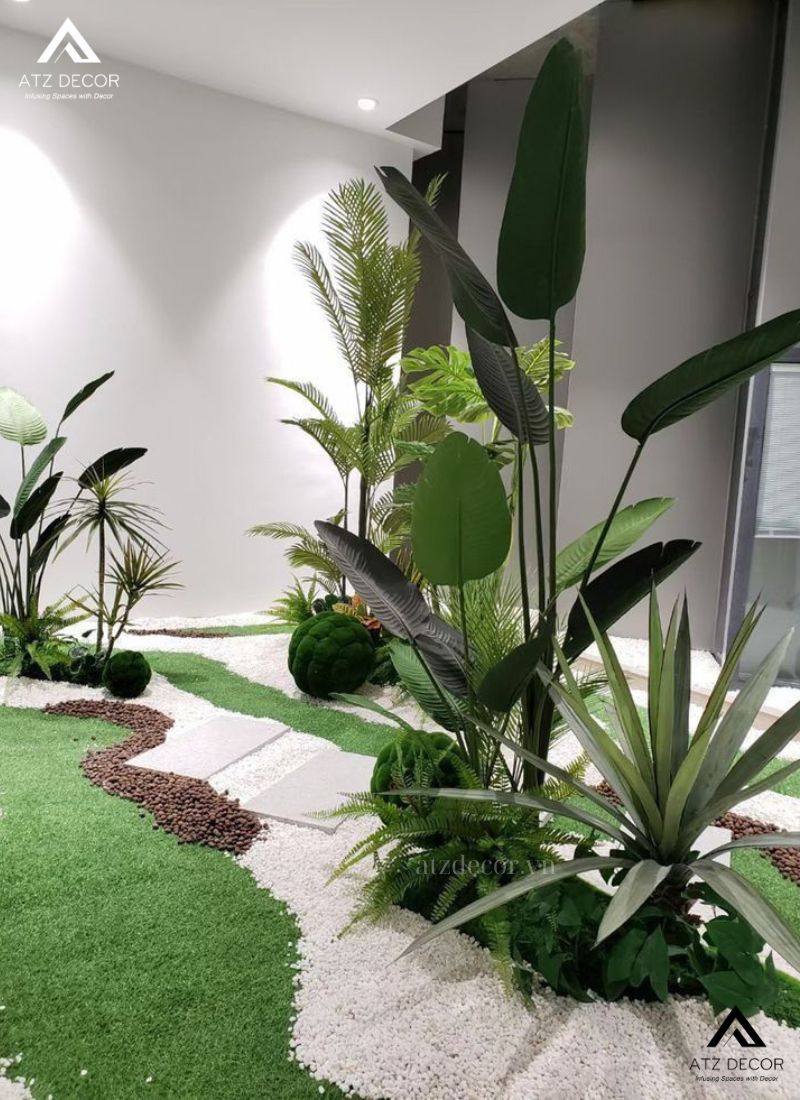 Tiểu cảnh cây giả sân vườn tiết kiệm thời gian và công sức chăm sóc 18 tiểu cảnh cây giả sân vườn
