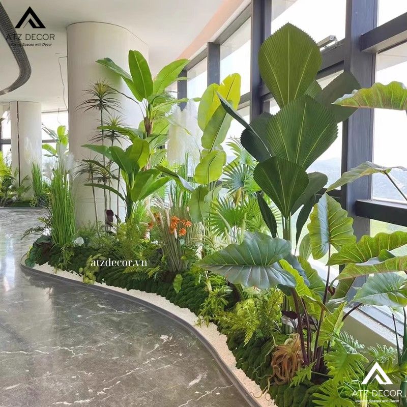 Tiểu cảnh cây giả trung tâm thương mại đầy ấn tượng và độc đáo 13 tiểu cảnh cây giả trung tâm thương mại
