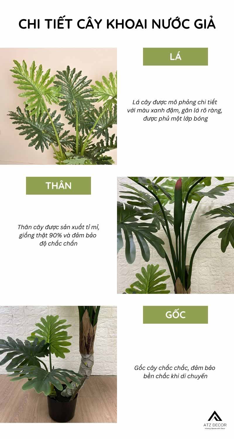 Cây khoai nước lá xẻ giả độc đáo, trang trí thu hút mọi ánh nhìn 10 cây khoai nước giả