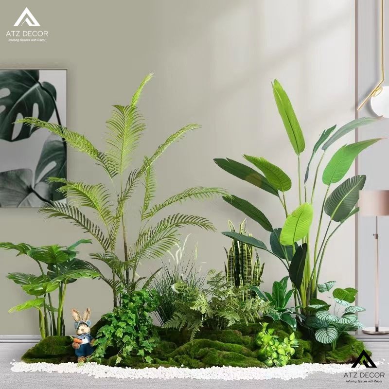 Tiểu cảnh cây giả chung cư - Sự lựa chọn xanh cho cuộc sống bận rộn 21 tiểu cảnh cây giả chung cư