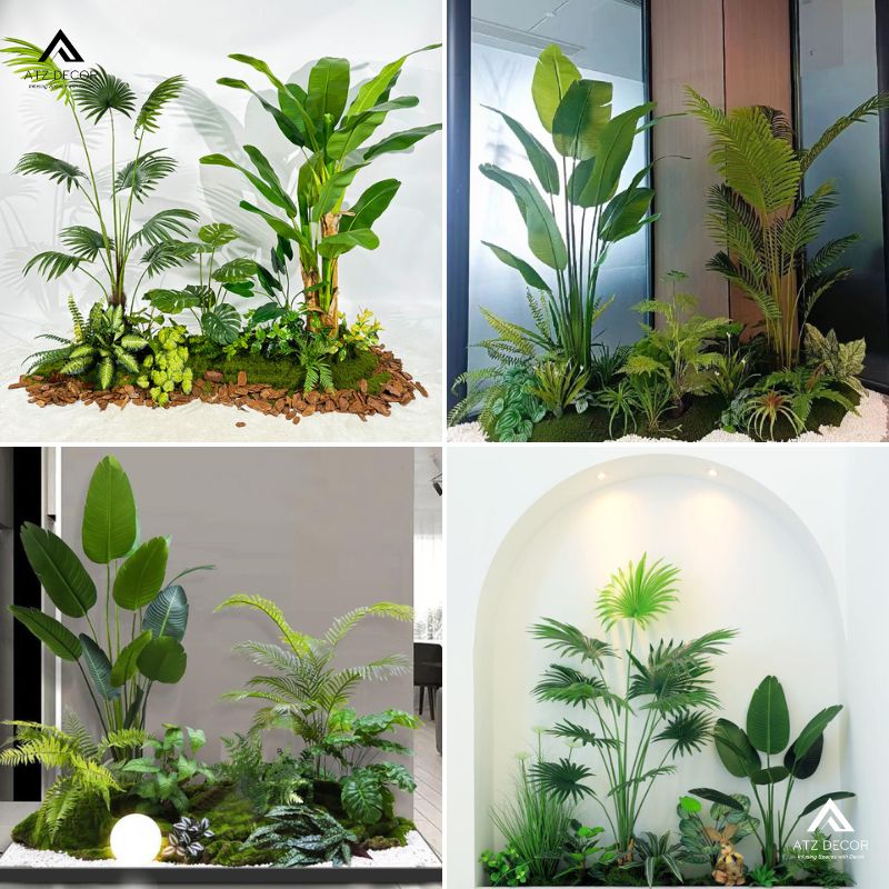 Thi công tiểu cảnh cây giả siêu thị trọn gói với mức giá tốt trên thị trường 11 tiểu cảnh cây giả siêu thị