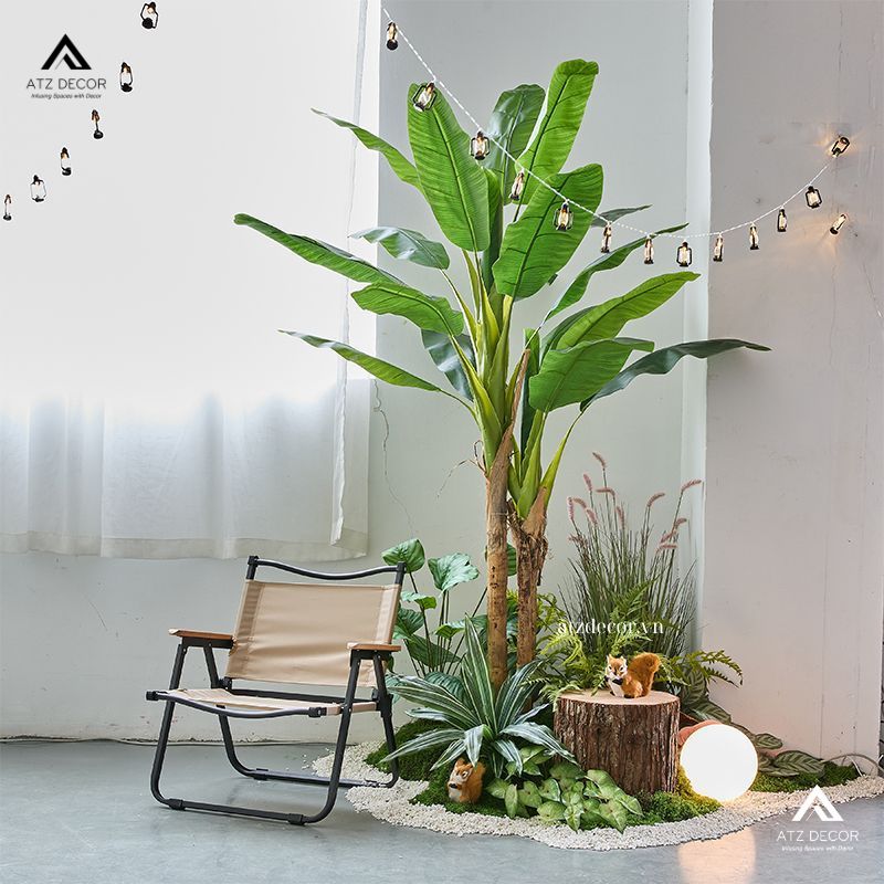 Tiểu cảnh cây giả shop quần áo tạo nét ấn tượng, tươi mới cho không gian 18 tiểu cảnh cây giả shop quần áo