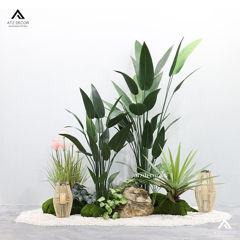 Tiểu cảnh cây giả shop quần áo tạo nét ấn tượng, tươi mới cho không gian 20 tiểu cảnh cây giả shop quần áo