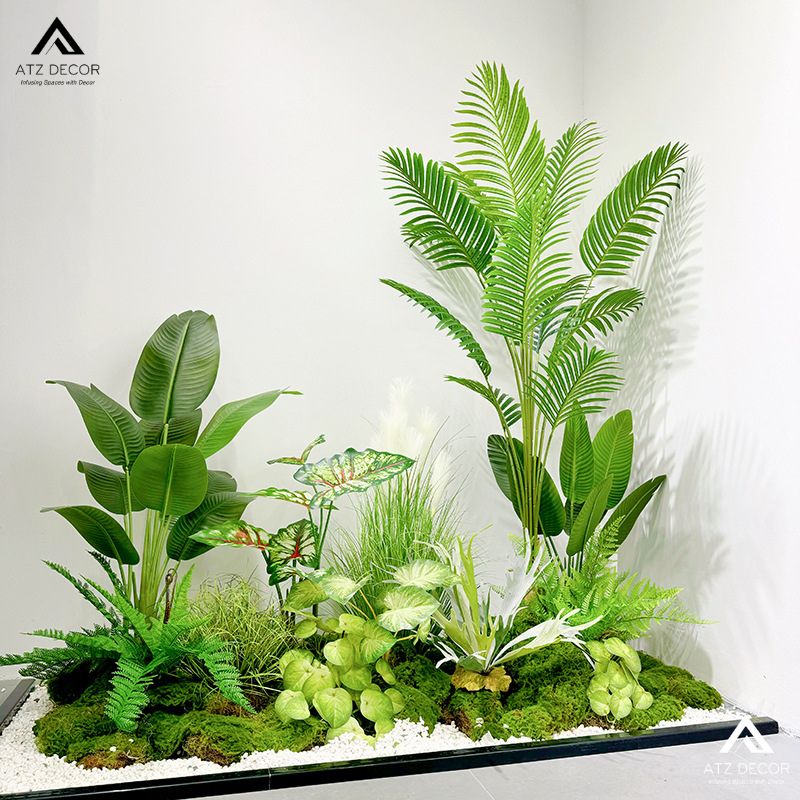 Tiểu cảnh cây giả chung cư - Sự lựa chọn xanh cho cuộc sống bận rộn 25 tiểu cảnh cây giả chung cư