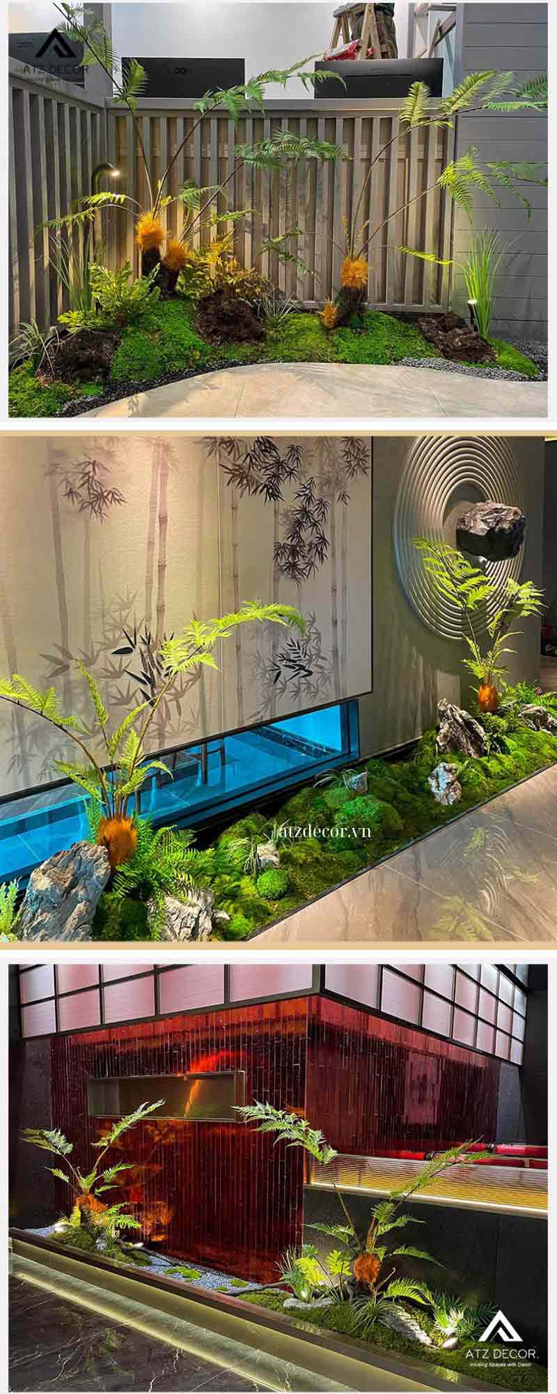 Thi công tiểu cảnh cây giả khách sạn - Tạo nét xanh tinh tế và khác biệt cho không gian 20 tiểu cảnh cây giả khách sạn
