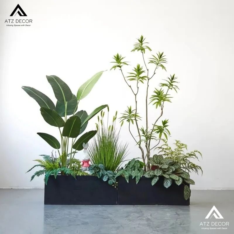 Thi công tiểu cảnh cây giả siêu thị trọn gói với mức giá tốt trên thị trường 16 tiểu cảnh cây giả siêu thị