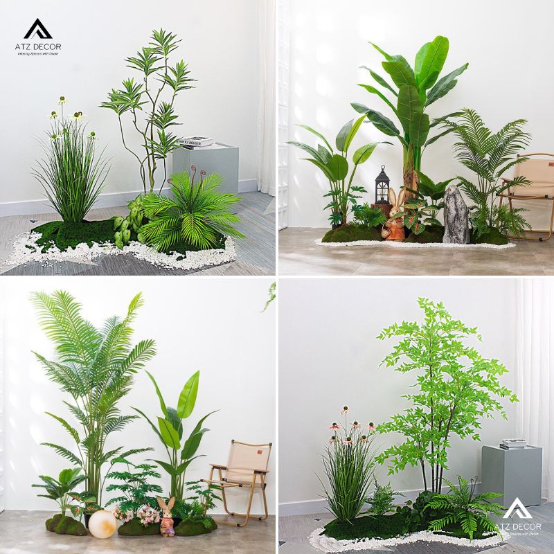 Thi công tiểu cảnh cây giả siêu thị trọn gói với mức giá tốt trên thị trường 17 tiểu cảnh cây giả siêu thị