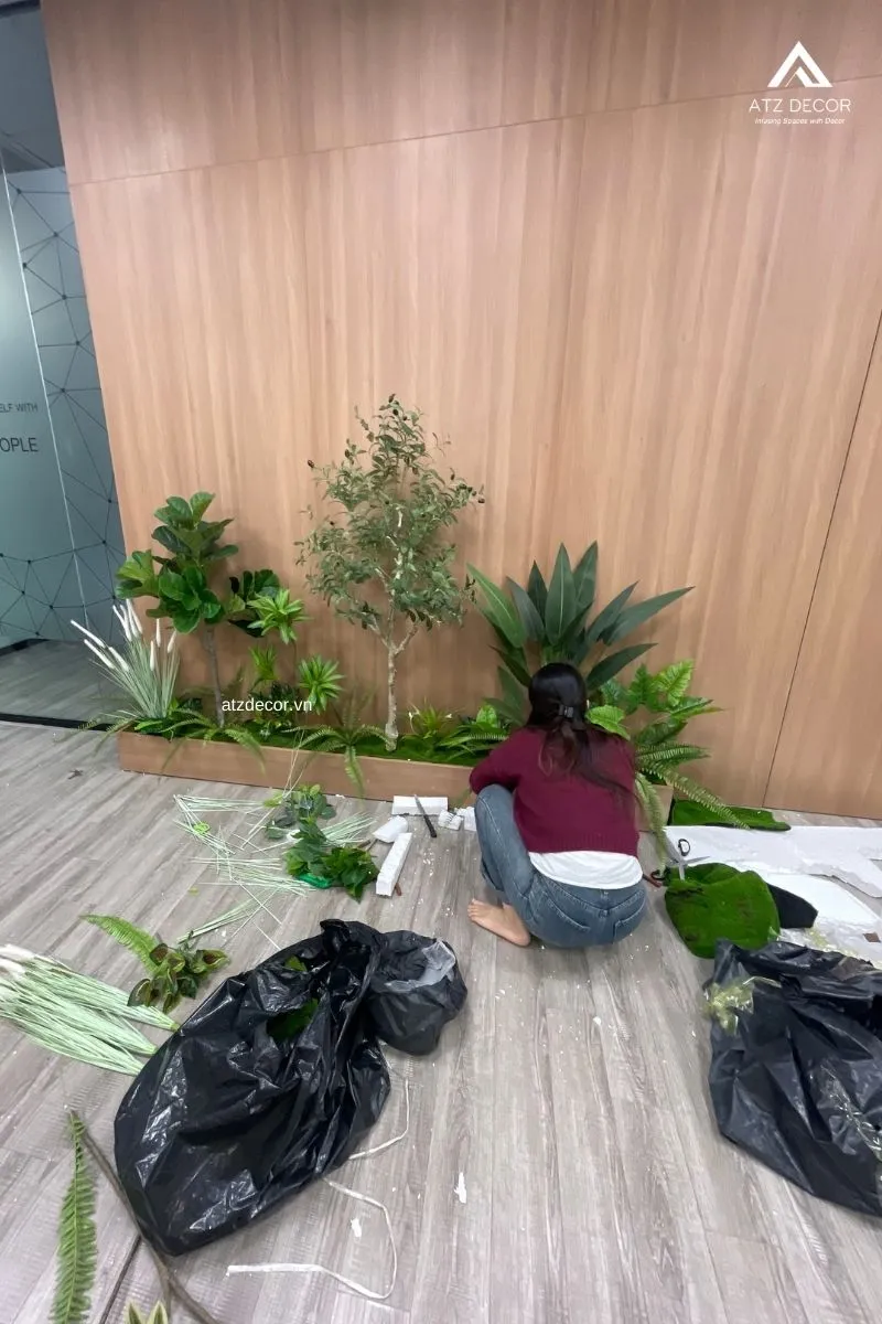 tiểu cảnh cây giả