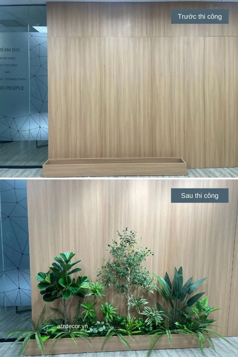 tiểu cảnh cây giả