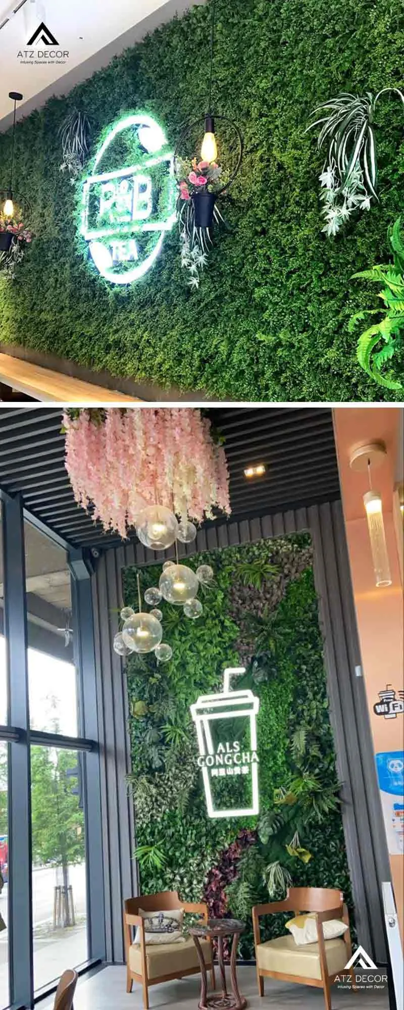 thi công vách cây giả