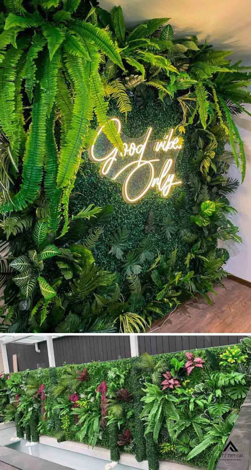 mảng tường cây xanh giả