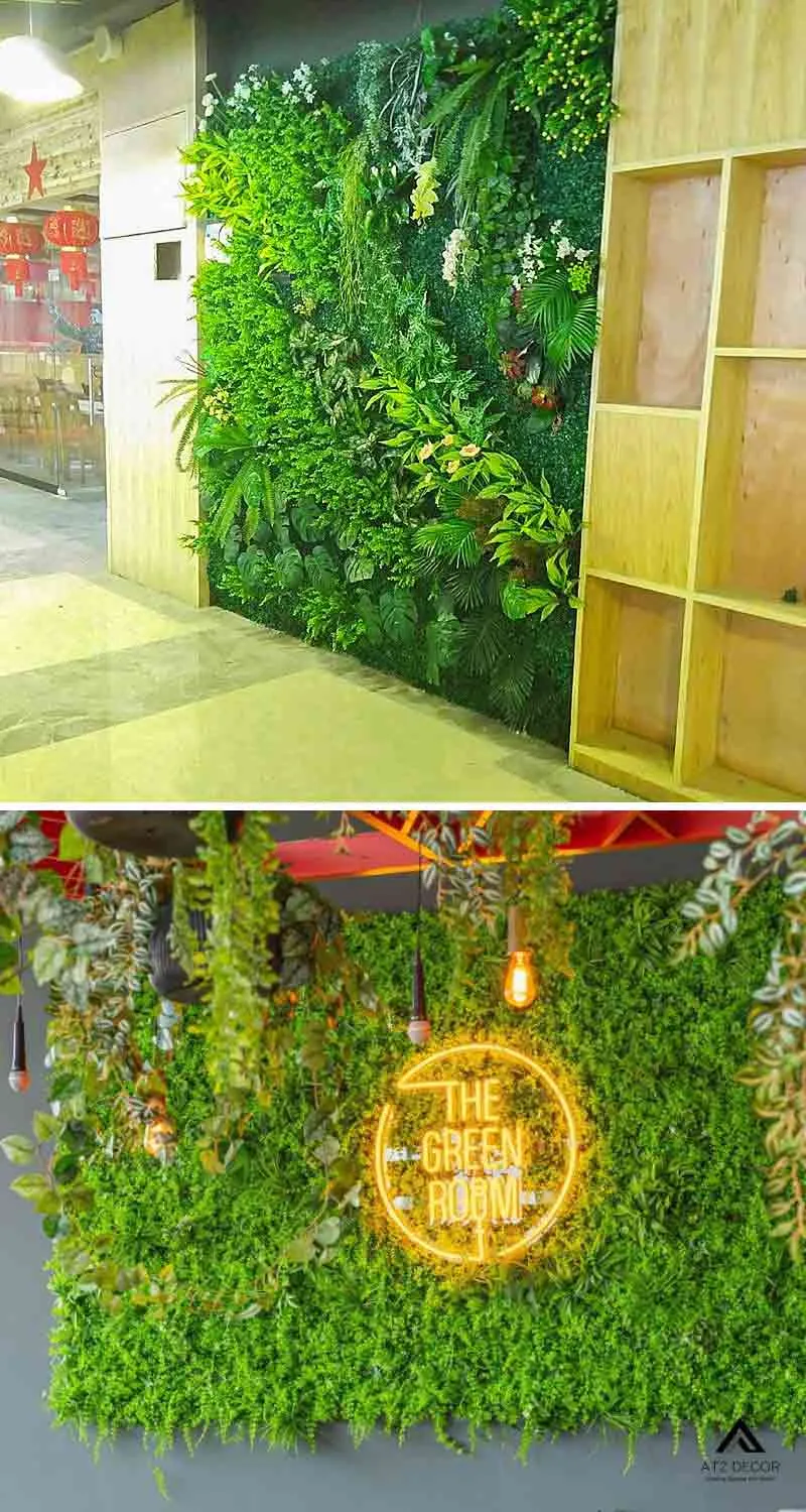 mảng tường cây xanh giả