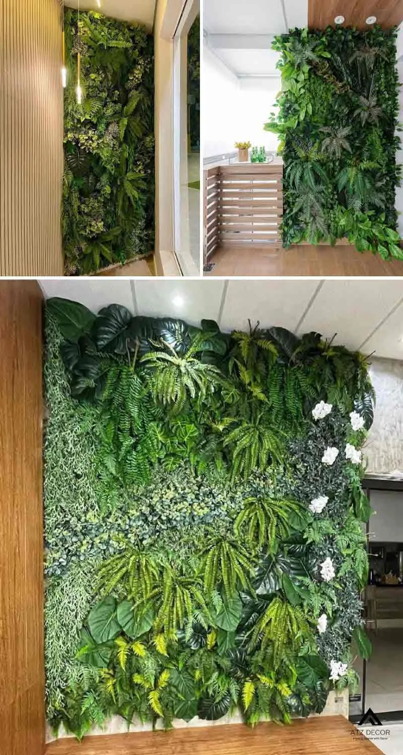 thiết kế tường cây giả