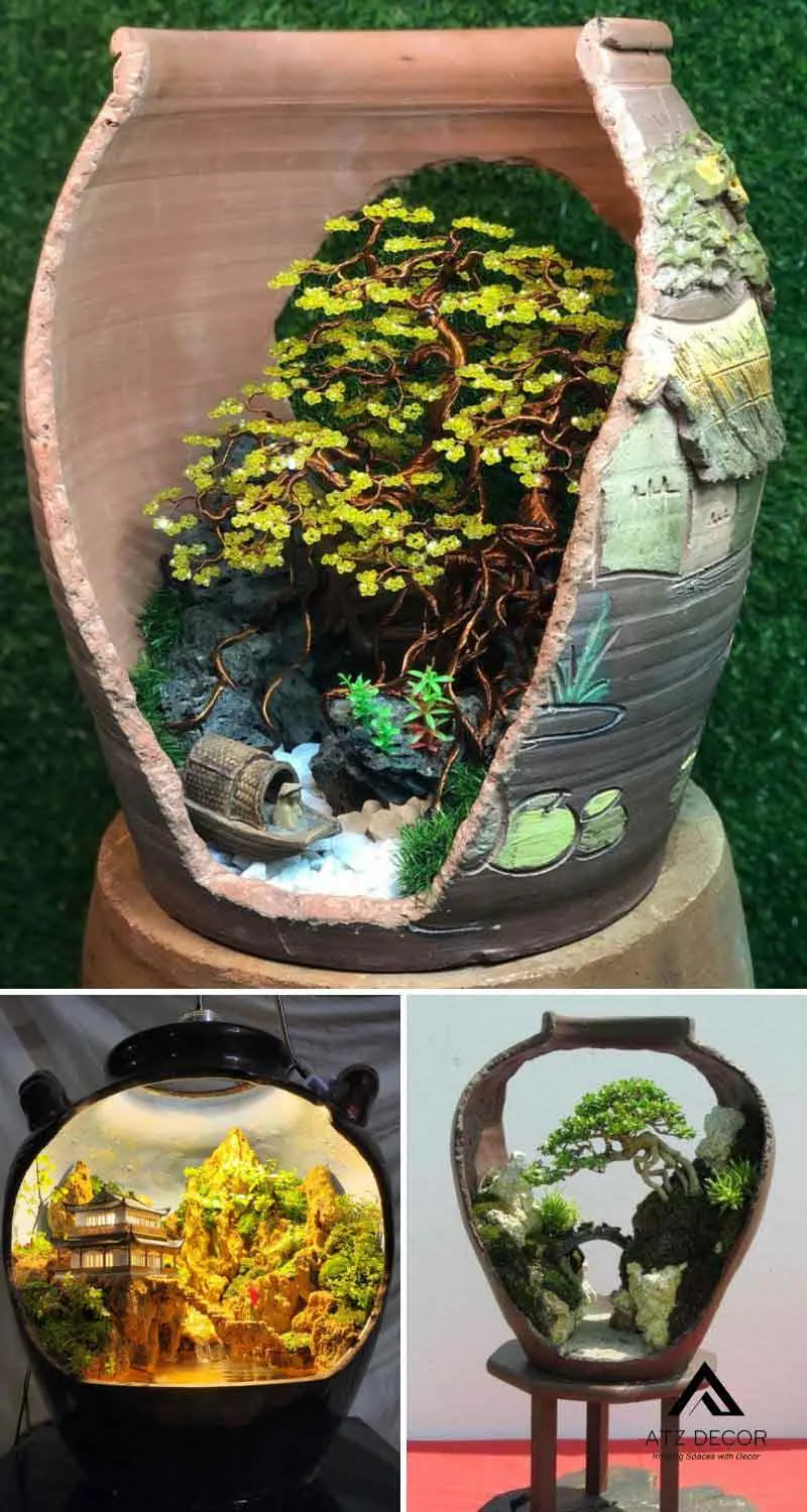 tiểu cảnh chum vại