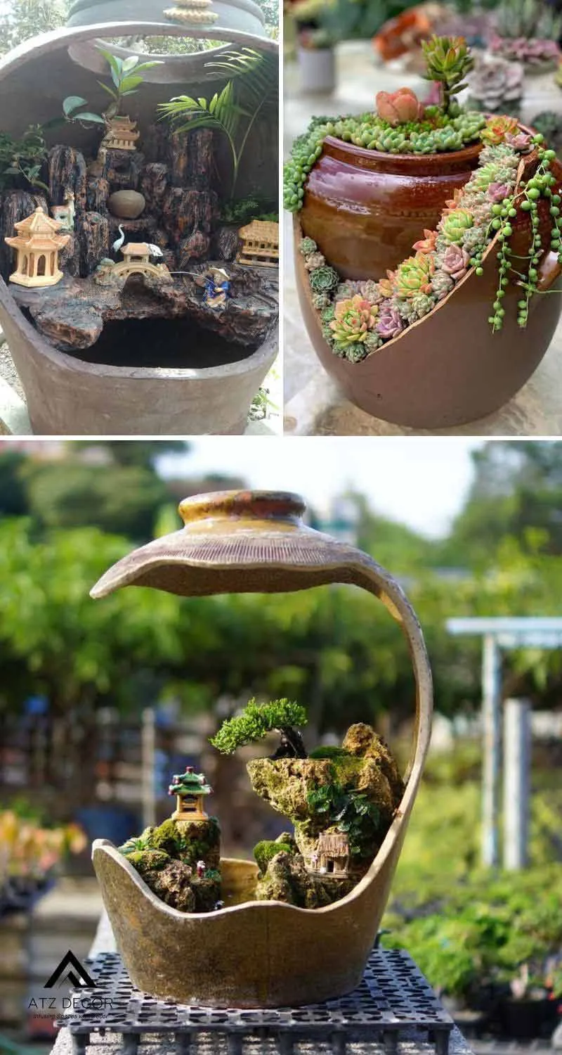 tiểu cảnh chum vại