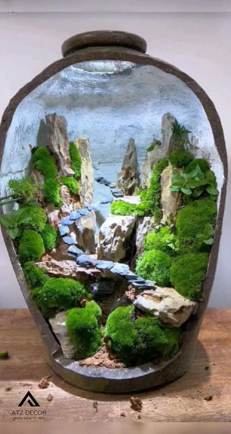 tiểu cảnh chum vại