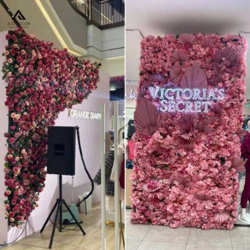 tường hoa giả decor shop quần áo