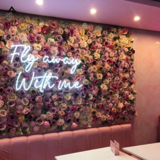 tường hoa giả decor quán cafe