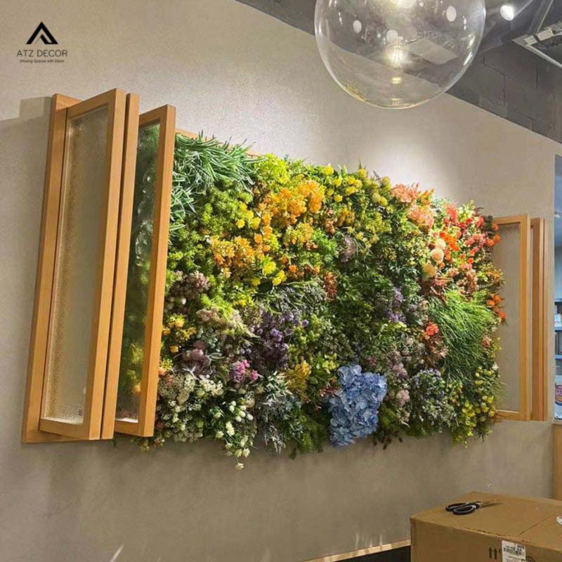 Tường hoa giả decor shop quần áo tinh tế, tạo không gian mới lạ và ấn tượng với khách hàng 22 tường hoa giả decor shop quần áo