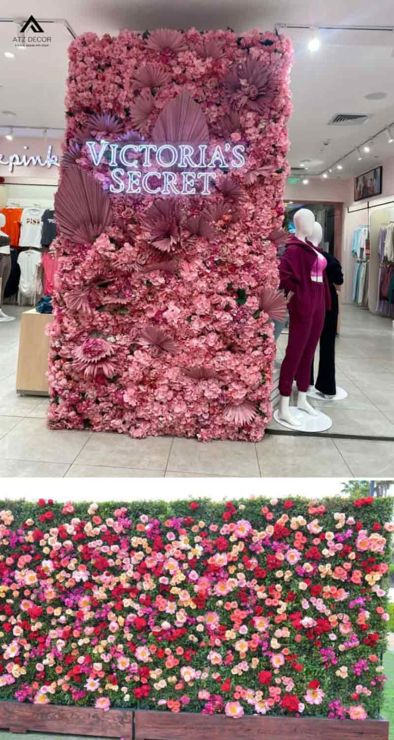 Setup backdrop tường hoa giả đẹp như thật, decor không gian thêm ấn tượng 12 setup backdrop tường hoa giả