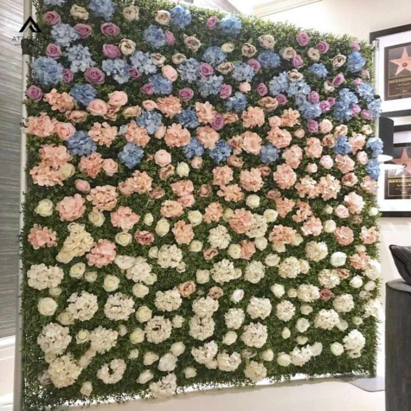 Setup backdrop tường hoa giả đẹp như thật, decor không gian thêm ấn tượng 16 steup backdrop tường hoa giả